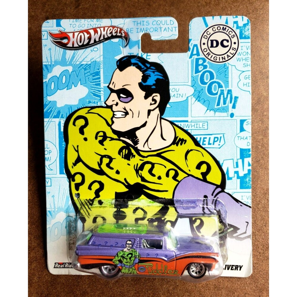 2012 Hot Wheels 8 CREATE DELIVERY Purple NOSTALGIC BRANDS DC COMICS REAL RIDERS!